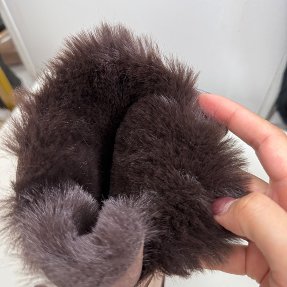 Women BOOTS WITH BOW fur line 2060 brown - Picture 4 of 6